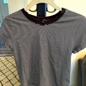 Stash brand black and white stripped crop top medium